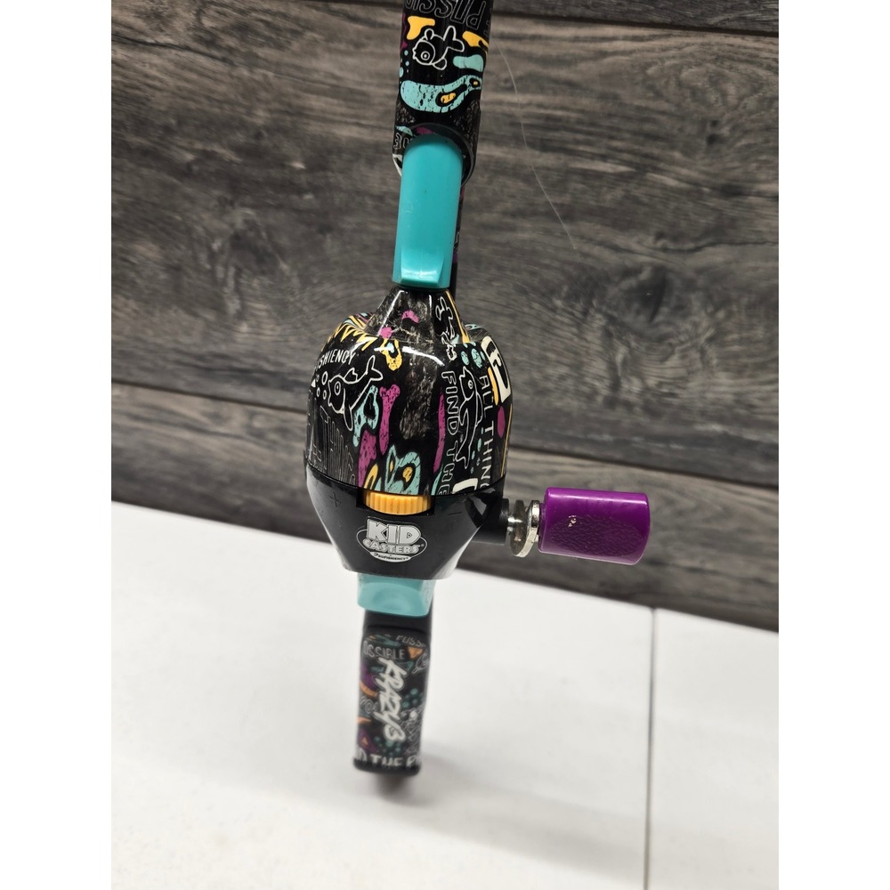 Kid Casters Profishiency Youth Spincast Fishing Rod and Reel Combo Graffiti